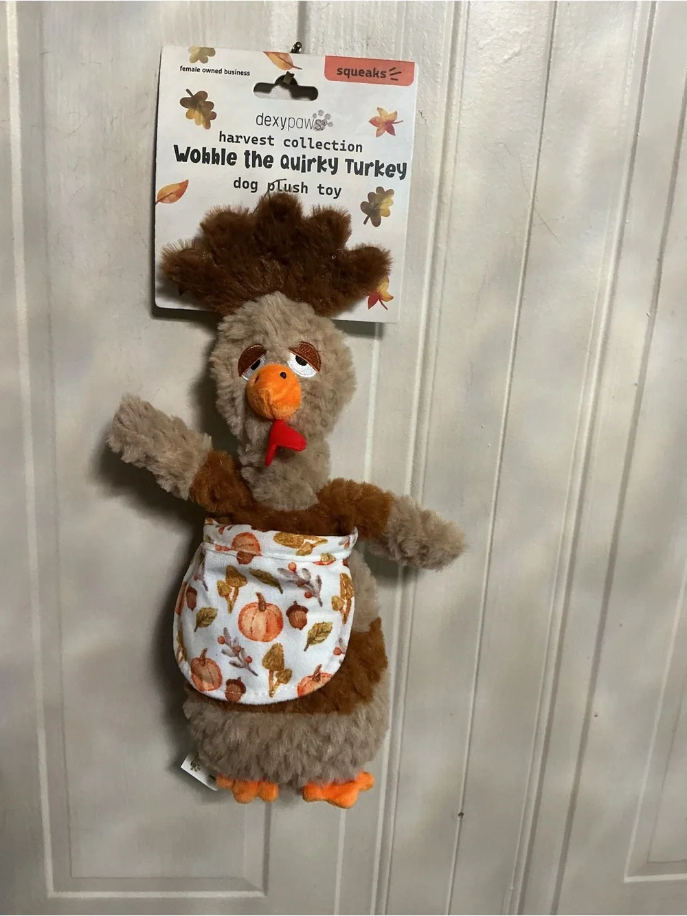 Brand New Dexypaw Beautiful Turkey Dog Toy 12 ” Clinker & Squeaker.